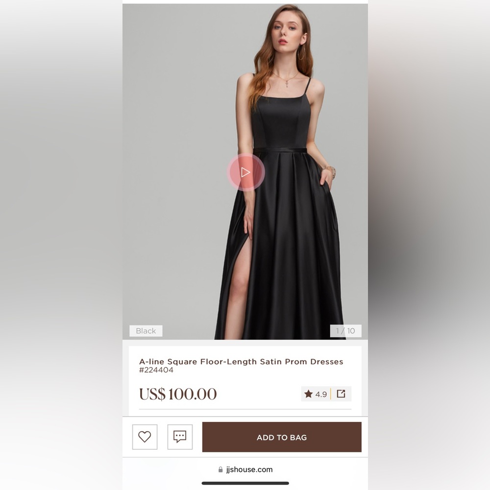 Black satin dress